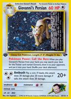 Pokemon,Gym Challenge,Giovanni's Persian - 008/132,1st Edition Holofoil,Holo Rare,Near Mint
