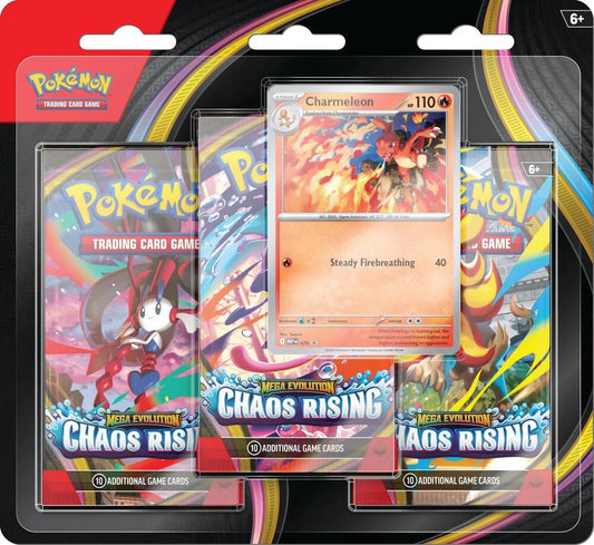Pokémon,ME04: Chaos Rising,Chaos Rising 3 Pack Blister [Charmeleon],Blister Pack