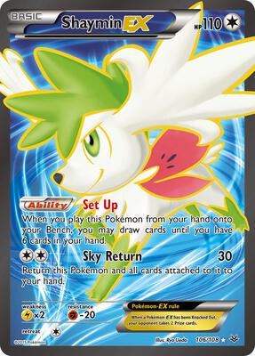 Pokemon,XY - Roaring Skies,Shaymin EX (106 Full Art) - 106/108,Holofoil,Ultra Rare,Moderately Played