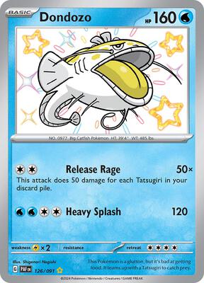 Pokemon,SV: Paldean Fates,Dondozo - 126/091,Holofoil,Shiny Rare,Lightly Played