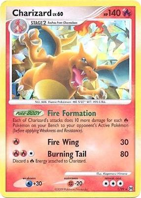 Pokemon,Miscellaneous Cards & Products,Charizard - 1/99 (Cracked Ice Holo) - 001/099,Holofoil,Promo,Moderately Played