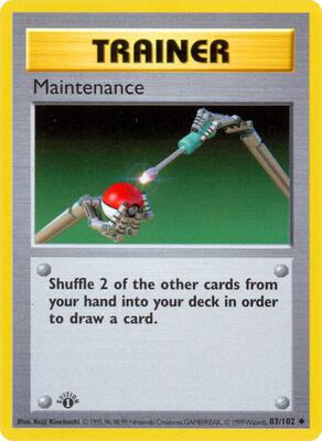 Pokemon,Base Set (Shadowless),Maintenance - 083/102,1st Edition,Uncommon,Moderately Played