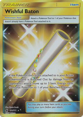 Pokemon,SM - Crimson Invasion,Wishful Baton (Secret) - 121/111,Holofoil,Secret Rare,Lightly Played