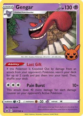 Pokemon,Trick or Trade BOOster Bundle,Gengar (2021 Copyright Date) - 057/198,Holofoil,Promo,Near Mint