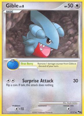 Pokemon,POP Series 6,Gible - 007/017,Holofoil,Common,Moderately Played