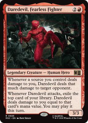 Magic: The Gathering,Commander: Marvel Super Heroes,Daredevil, Fearless Fighter - 685,Foil,Rare,Near Mint
