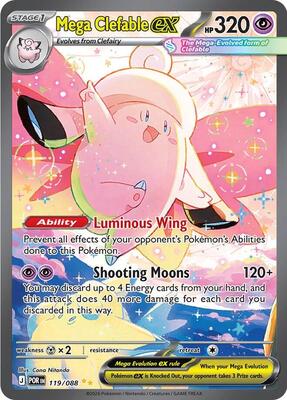 Pokemon,ME03: Perfect Order,Mega Clefable ex - 119/088,Holofoil,Special Illustration Rare,Near Mint