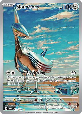 Pokemon,SV08: Surging Sparks,Skarmory - 209/191,Holofoil,Illustration Rare,Near Mint
