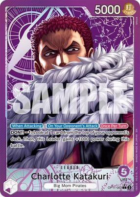 One Piece Card Game,A Fist of Divine Speed,Charlotte Katakuri (062) (Alternate Art) - OP11-062,Foil,Leader,Moderately Played
