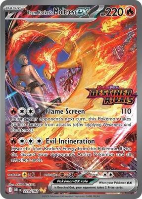 Pokemon,Miscellaneous Cards & Products,Team Rocket's Moltres ex - 229/182 (Destined Rivals Stamp),Holofoil,Double Rare,Near Mint