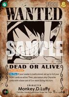 One Piece Card Game,Carrying On His Will,Monkey.D.Luffy (118) (Wanted Poster) - OP13-118,Foil,Secret Rare,Lightly Played