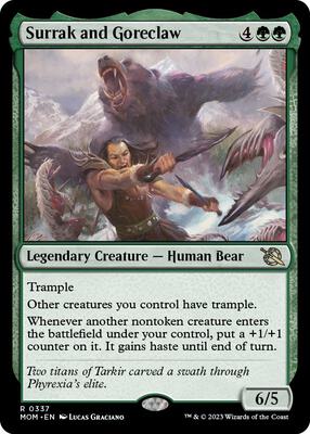 Magic: The Gathering,March of the Machine,Surrak and Goreclaw - 337,Normal,Rare,Lightly Played