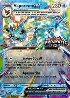 Pokemon,Miscellaneous Cards & Products,Vaporeon ex - 023/131 (Prismatic Evolutions Stamp),Holofoil,Promo,Near Mint