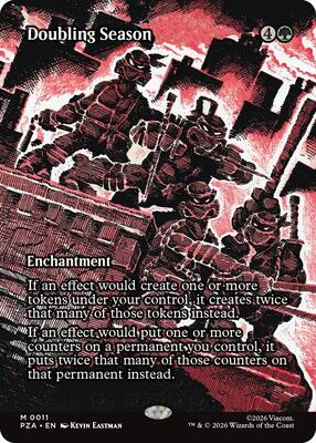 Magic: The Gathering,Teenage Mutant Ninja Turtles Source Material,Doubling Season (Borderless) - 11,Normal,Mythic,Near Mint