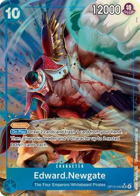 One Piece Card Game,Carrying On His Will,Edward.Newgate (Alternate Art) - OP13-042,Foil,Super Rare,Near Mint