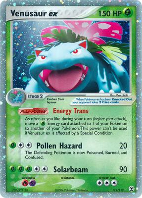 Pokemon,FireRed & LeafGreen,Venusaur ex - 112/112,Holofoil,Ultra Rare,Damaged