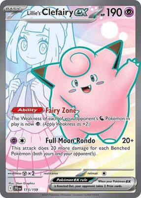 Pokemon,SV09: Journey Together,Lillie's Clefairy ex - 173/159,Holofoil,Ultra Rare,Lightly Played
