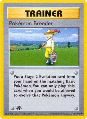 Pokemon,Base Set (Shadowless),Pokemon Breeder - 076/102,Unlimited,Rare,Moderately Played