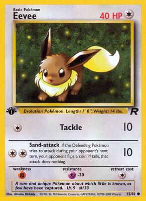 Pokemon,Team Rocket,Eevee - 55/82,Unlimited,Common,Damaged