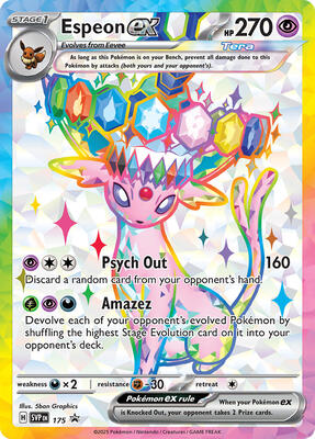 Pokemon,SV: Scarlet & Violet Promo Cards,Espeon ex - 175 - SVP 175,Holofoil,Promo,Near Mint