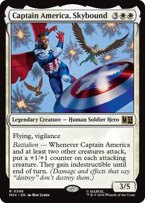 Magic: The Gathering,Commander: Marvel Super Heroes,Captain America, Skybound - 588,Foil,Rare,Near Mint