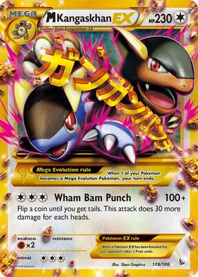 Pokemon,XY - Flashfire,M Kangaskhan EX (109 Secret Rare) - 109/106,Holofoil,Secret Rare,Moderately Played