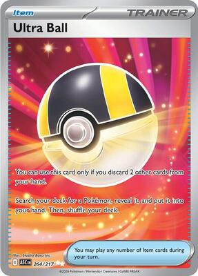 Pokemon,ME: Ascended Heroes,Ultra Ball - 264/217,Holofoil,Ultra Rare,Near Mint
