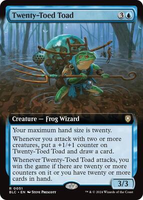 Magic: The Gathering,Commander: Bloomburrow,Twenty-Toed Toad (Extended Art) - 51,Normal,Rare,Near Mint