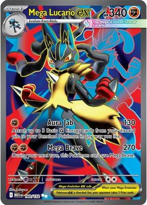 Pokemon,ME01: Mega Evolution,Mega Lucario ex - 160/132,Holofoil,Ultra Rare,Near Mint