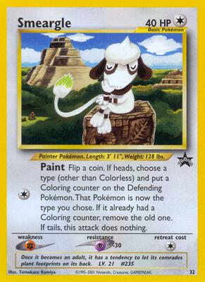 Pokemon,WoTC Promo,Smeargle - 32/53,Normal,Promo,Heavily Played