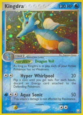 Pokemon,EX Team Rocket Returns,Kingdra - 12/109,Reverse Holofoil,Holo Rare,Damaged