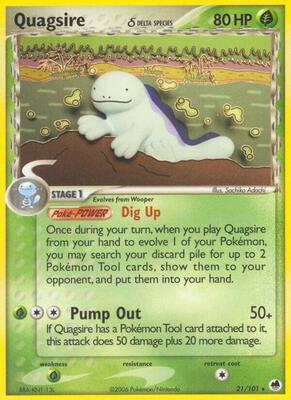 Pokemon,EX Dragon Frontiers,Quagsire (Delta Species) - 21/101,Normal,Rare,Near Mint