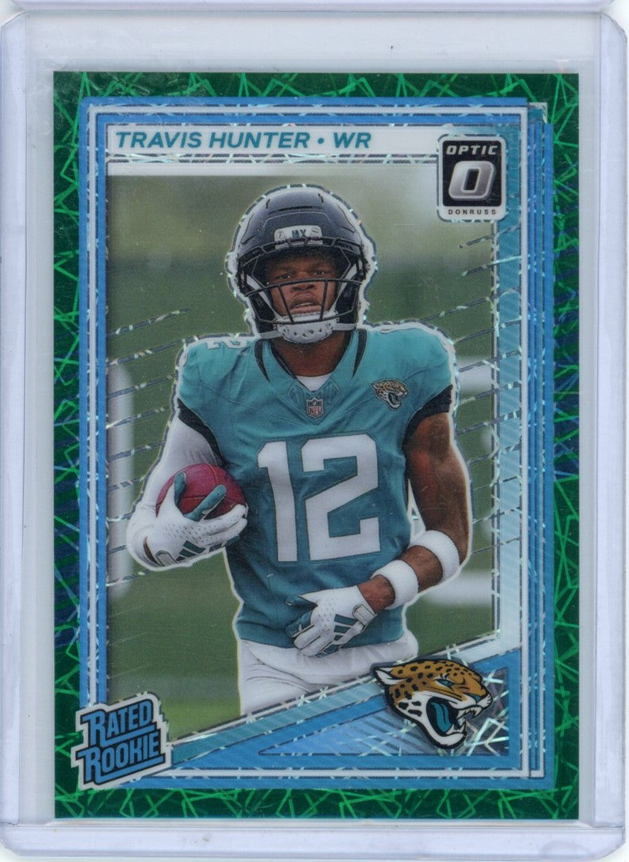 Optic 2025 Donruss Optic,2025 Donruss Optic,Travis Hunter - 201,Green Hyper