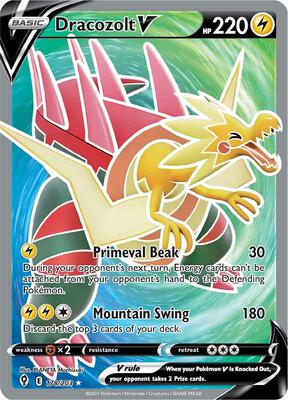 Pokemon,SWSH07: Evolving Skies,Dracozolt V (Full Art) - 178/203,Holofoil,Ultra Rare,Near Mint
