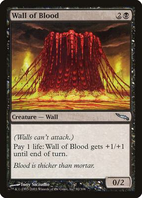Magic: The Gathering,Mirrodin,Wall of Blood - 82,Normal,Uncommon,Near Mint