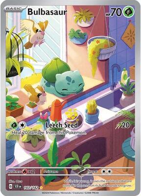 Pokemon,SV07: Stellar Crown,Bulbasaur - 143/142,Holofoil,Illustration Rare,Lightly Played