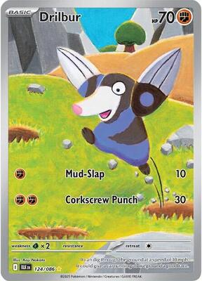 Pokemon,SV: Black Bolt,Drilbur - 124/086,Holofoil,Illustration Rare,Lightly Played