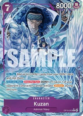 One Piece Card Game,The Time of Battle,Kuzan (Alternate Art) - OP16-063,Foil,Rare,Near Mint