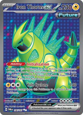 Pokemon,SV06: Twilight Masquerade,Iron Thorns ex - 196/167,Holofoil,Ultra Rare,Moderately Played