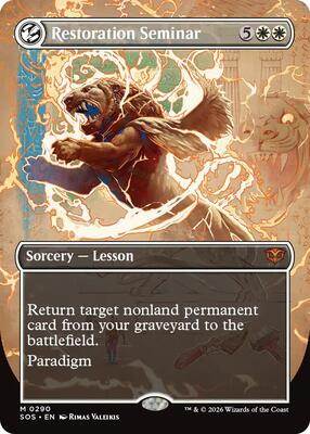Magic: The Gathering,Secrets of Strixhaven,Restoration Seminar (Borderless) - 290,Foil,Mythic,Near Mint