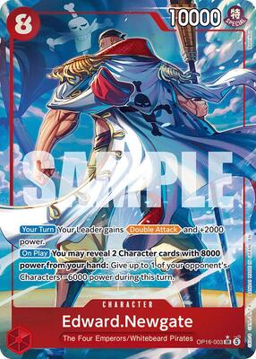 One Piece Card Game,The Time of Battle,Edward.Newgate (Alternate Art) - OP16-003,Foil,Super Rare,Near Mint