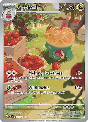 Pokemon,SV08: Surging Sparks,Appletun - 211/191,Holofoil,Illustration Rare,Near Mint