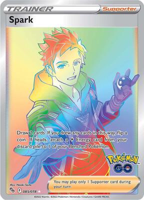 Pokemon,Pokemon GO,Spark (Secret) - 085/078,Holofoil,Secret Rare,Near Mint