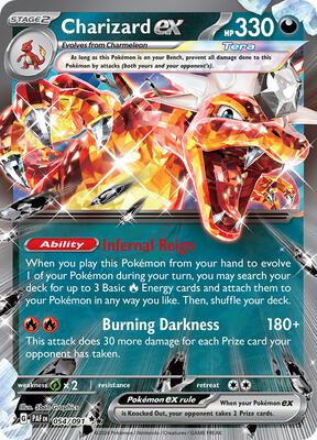 Pokemon,SV: Paldean Fates,Charizard ex - 054/091,Holofoil,Double Rare,Near Mint
