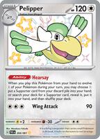 Pokemon,SV: Paldean Fates,Pelipper - 204/091,Holofoil,Shiny Rare,Near Mint