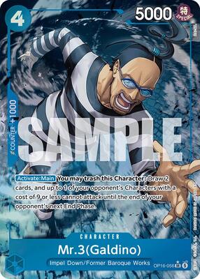 One Piece Card Game,The Time of Battle,Mr.3(Galdino) (056) (Alternate Art) - OP16-056,Foil,Super Rare,Near Mint