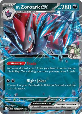 Pokemon,ME: Ascended Heroes,N's Zoroark ex - 137/217,Holofoil,Double Rare,Near Mint