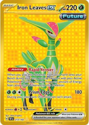 Pokemon,SV05: Temporal Forces,Iron Leaves ex - 213/162,Holofoil,Hyper Rare,Near Mint