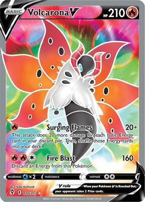 Pokemon,SWSH07: Evolving Skies,Volcarona V (Full Art) - 170/203,Holofoil,Ultra Rare,Near Mint