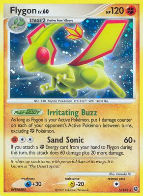 Pokemon,Secret Wonders,Flygon - 5/132,Holofoil,Holo Rare,Moderately Played